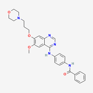 B1684298 N-[4-[[6-Methoxy-7-[3-(4-morpholinyl)propoxy]-4-quinazolinyl]amino]phenyl]benzamide CAS No. 331771-20-1