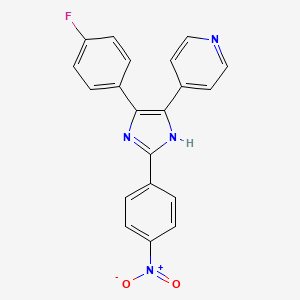 molecular formula C20H13FN4O2 B1684351 4-(4-氟苯基)-2-(4-硝基苯基)-5-(4-吡啶基)-1H-咪唑 CAS No. 152121-53-4