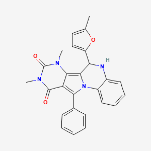 7,9-dimethyl-6-(5-methylfuran-2-yl)-11-phenyl-5,6-dihydropyrimido[4',5':3,4]pyrrolo[1,2-a]quinoxaline-8,10(7H,9H)-dione