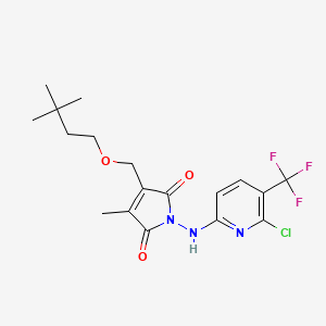 B1684368 1H-Pyrrole-2,5-dione, 1-[[6-chloro-5-(trifluoromethyl)-2-pyridinyl]amino]-3-[(3,3-dimethylbutoxy)methyl]-4-methyl- CAS No. 1076235-04-5