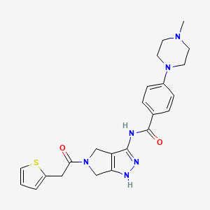 B1684434 4-(4-Methyl-piperazin-1-yl)-N-[5-(2-thiophen-2-yl-acetyl)-1,4,5,6-tetrahydropyrrolo[3,4-c]pyrazol-3-yl]-benzamide CAS No. 398493-74-8