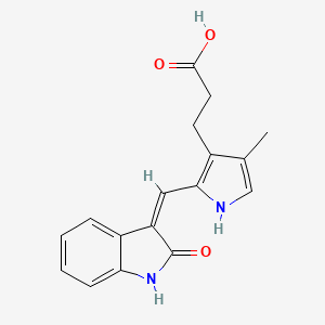 B1684518 3-[(3-(2-Carboxyethyl)-4-methylpyrrol-2-YL)methylene]-2-indolinone CAS No. 215543-92-3