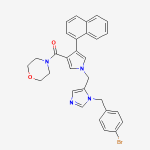 molecular formula C30H27BrN4O2 B1684523 (1-((1-(4-Bromobenzyl)-1H-imidazol-5-yl)methyl)-4-(naphthalen-1-yl)-1H-pyrrol-3-yl)(morpholino)methanone CAS No. 226929-39-1