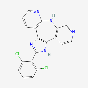 molecular formula C19H11Cl2N5 B1684627 Imidazo(4,5-d)dipyrido(2,3-b:4',3'-f)azepine, 2-(2,6-dichlorophenyl)-1,8-dihydro- CAS No. 933768-63-9