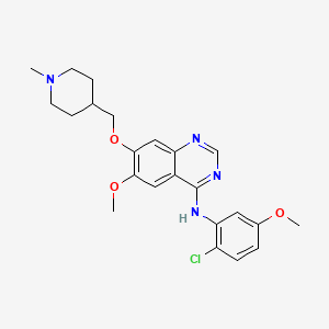 molecular formula C23H27ClN4O3 B1684639 N-(2-氯-5-甲氧基苯基)-6-甲氧基-7-[(1-甲基哌啶-4-基)甲氧基]喹唑啉-4-胺 CAS No. 476159-98-5