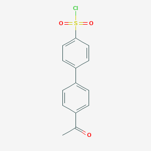 molecular formula C14H11ClO3S B168477 4'-乙酰-[1,1'-联苯]-4-磺酰氯 CAS No. 144006-69-9