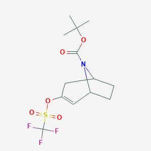 molecular formula C13H18F3NO5S B168505 8-Boc-3-(三氟甲磺酰氧基)-8-氮杂双环[3.2.1]辛-3-烯 CAS No. 185099-68-7