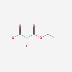 molecular formula C5H6FO4- B168526 Propanedioic acid, fluoro-, monoethyl ester CAS No. 100701-49-3