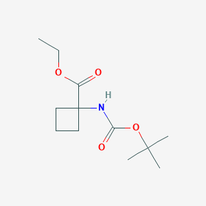 molecular formula C12H21NO4 B168609 环丁烷羧酸，1-[[(1,1-二甲基乙氧基)羰基]氨基]，乙酯 CAS No. 163554-54-9