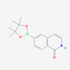 molecular formula C15H18BNO3 B168623 6-(4,4,5,5-Tetramethyl-1,3,2-dioxaborolan-2-YL)isoquinolin-1(2H)-one CAS No. 1219130-56-9