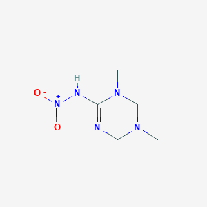 molecular formula C5H11N5O2 B168644 1,5-Dimethyl-2-nitroiminohexahydro-1,3,5-triazine CAS No. 136516-16-0