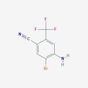 molecular formula C8H4BrF3N2 B168716 4-Amino-5-bromo-2-(trifluoromethyl)benzonitrile CAS No. 155255-45-1