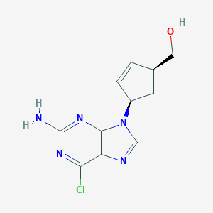 molecular formula C11H12ClN5O B168724 (1S,4R)-4-(2-Amino-6-chloro-9H-purin-9-yl)-2-cyclopentene-1-methanol CAS No. 136522-33-3