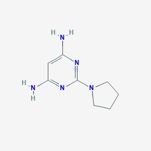 molecular formula C8H13N5 B168725 2-吡咯烷-1-基嘧啶-4,6-二胺 CAS No. 104990-33-2