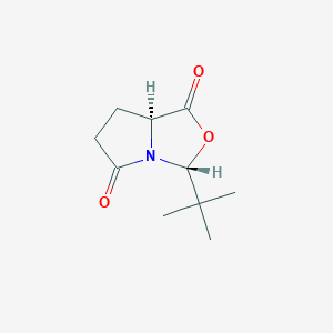 molecular formula C10H15NO3 B168797 (3R,7aS)-3-(tert-Butyl)dihydropyrrolo[1,2-c]oxazole-1,5(3H,6H)-dione CAS No. 171284-84-7