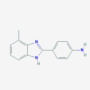 molecular formula C14H13N3 B168802 4-(4-Methyl-1H-benzoimidazol-2-yl)-phenylamine CAS No. 123405-51-6
