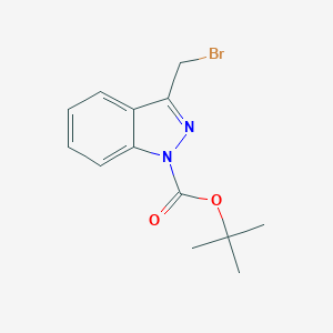 molecular formula C13H15BrN2O2 B168813 Tert-butyl 3-(bromomethyl)-1H-indazole-1-carboxylate CAS No. 174180-42-8