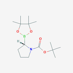 molecular formula C15H28BNO4 B168841 (S)-叔丁基 2-(4,4,5,5-四甲基-1,3,2-二氧杂硼环-2-基)吡咯烷-1-羧酸酯 CAS No. 149682-82-6