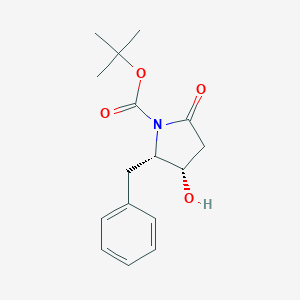 molecular formula C16H21NO4 B168842 tert-butyl (2S,3S)-2-benzyl-3-hydroxy-5-oxopyrrolidine-1-carboxylate CAS No. 109579-10-4