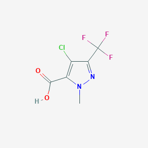 molecular formula C6H4ClF3N2O2 B168843 4-氯-1-甲基-3-(三氟甲基)-1H-吡唑-5-羧酸 CAS No. 128694-71-3