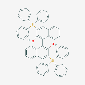 molecular formula C56H42O2Si2 B168893 1-(2-Hydroxy-3-triphenylsilyl-1-naphthyl)-3-triphenylsilyl-naphthalen-2-ol CAS No. 111795-33-6