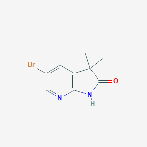 molecular formula C9H9BrN2O B168979 5-Bromo-3,3-dimethyl-1H-pyrrolo[2,3-b]pyridin-2(3H)-one CAS No. 1263280-06-3