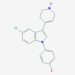 molecular formula C19H16ClFN2 B169033 5-氯-1-(4-氟苯基)-3-(1,2,3,6-四氢吡啶-4-基)-1H-吲哚 CAS No. 106516-07-8