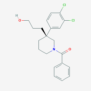 molecular formula C21H23Cl2NO2 B169066 (S)-(3-(3,4-Dichlorophenyl)-3-(3-hydroxypropyl)piperidin-1-yl)(phenyl)methanone CAS No. 172734-70-2