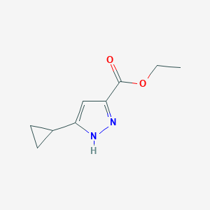 molecular formula C9H12N2O2 B169076 ethyl 5-cyclopropyl-1H-pyrazole-3-carboxylate CAS No. 133261-06-0