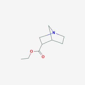 molecular formula C9H15NO2 B169123 Ethyl 1-azabicyclo[2.2.1]heptane-3-carboxylate CAS No. 114704-10-8