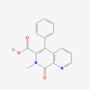 molecular formula C16H12N2O3 B169147 7-Methyl-8-oxo-5-phenyl-7,8-dihydro-1,7-naphthyridine-6-carboxylic acid CAS No. 168542-35-6