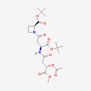 molecular formula C23H36N2O10 B016916 (2S,3S,3''S)-N-[3-(3-Acetoxy-3-methoxycarbonylpropanamido)-3-tert-butoxycarbonylpropanoyl]azetidine-2-carboxylic Acid tert-butyl Ester CAS No. 201283-56-9