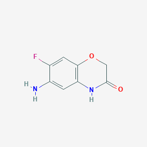 molecular formula C8H7FN2O2 B169204 7-Fluoro-6-amino-2H-1,4-benzoxazin-3(4H)-one CAS No. 112748-06-8