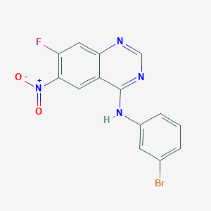 molecular formula C14H8BrFN4O2 B169209 N-(3-Bromophenyl)-7-fluoro-6-nitroquinazolin-4-amine CAS No. 174709-17-2