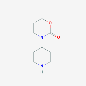 molecular formula C9H16N2O2 B169240 3-(哌啶-4-基)-1,3-恶杂环己烷-2-酮 CAS No. 164518-99-4