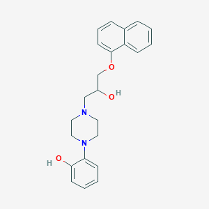 molecular formula C23H26N2O3 B169253 2-(4-(2-Hydroxy-3-(naphthalen-1-yloxy)propyl)piperazin-1-YL)phenol CAS No. 133347-36-1
