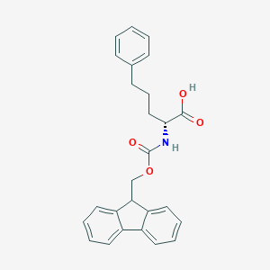 molecular formula C26H25NO4 B169258 (R)-2-((((9H-Fluoren-9-yl)methoxy)carbonyl)amino)-5-phenylpentanoic acid CAS No. 1217731-48-0