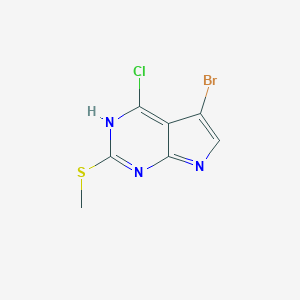 molecular formula C7H5BrClN3S B169281 5-溴-4-氯-2-(甲硫基)-7H-吡咯并[2,3-d]嘧啶 CAS No. 183274-54-6
