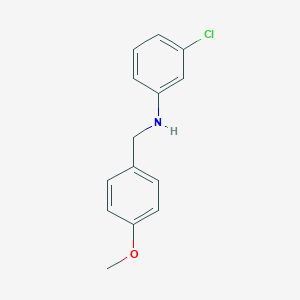 B169299 3-chloro-N-[(4-methoxyphenyl)methyl]aniline CAS No. 183861-03-2