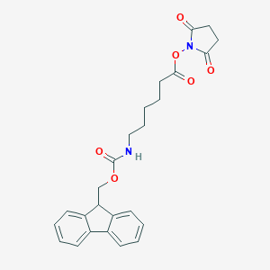 molecular formula C25H26N2O6 B169375 2,5-二氧代吡咯烷-1-基 6-((((9H-芴-9-基)甲氧基)羰基)氨基)己酸酯 CAS No. 125697-63-4