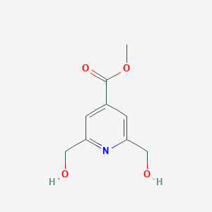 molecular formula C9H11NO4 B169404 Methyl 2,6-bis(hydroxymethyl)isonicotinate CAS No. 148258-03-1