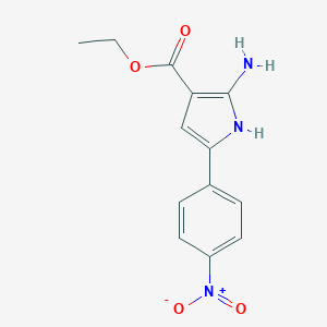 molecular formula C13H13N3O4 B169408 Ethyl 2-amino-5-(4-nitrophenyl)-1H-pyrrole-3-carboxylate CAS No. 187724-88-5