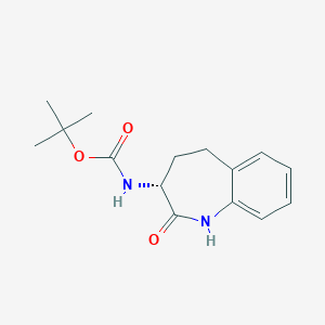 B169449 (R)-(2-Oxo-2,3,4,5-tetrahydro-1H-benzo[b]azepin-3-yl)-carbamic acid tert-butyl ester CAS No. 145485-03-6