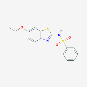 molecular formula C15H14N2O3S2 B169458 N-(6-Ethoxy-2-benzothiazolyl)benzenesulfonamide CAS No. 15850-94-9
