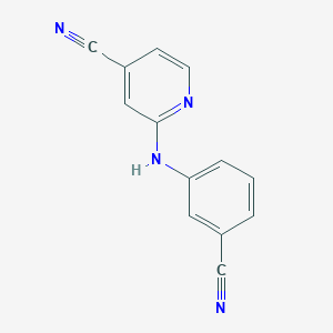 molecular formula C13H8N4 B169496 2-((3-Cyanophenyl)amino)isonicotinonitrile CAS No. 137225-12-8