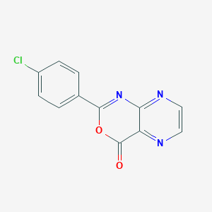 molecular formula C12H6ClN3O2 B169512 2-(4-chlorophenyl)-4H-pyrazino[2,3-d][1,3]oxazin-4-one CAS No. 155513-80-7