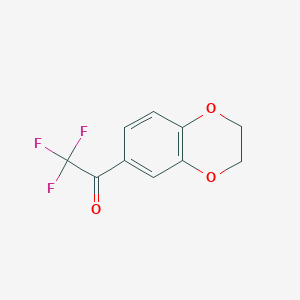 molecular formula C10H7F3O3 B169526 1-(2,3-Dihydrobenzo[b][1,4]dioxin-6-yl)-2,2,2-trifluoroethanone CAS No. 122243-34-9