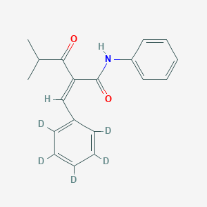 molecular formula C19H19NO2 B016956 N-4-Phenyl alpha-Benzylidene-d5 Isobutyrylacetamide CAS No. 222412-73-9