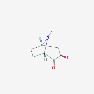 molecular formula C8H12FNO B169583 (1S,3R,5R)-3-fluoro-8-methyl-8-azabicyclo[3.2.1]octan-2-one CAS No. 198208-51-4