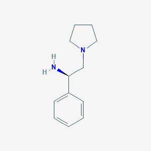 molecular formula C12H18N2 B169611 (1R)-1-Phenyl-2-pyrrolidin-1-ylethanamine CAS No. 180305-85-5